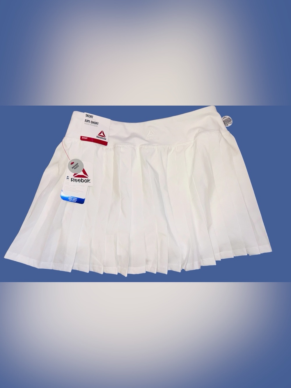 REEBOK White Pleated Tennis Skirt with Built-In Shorts Size S